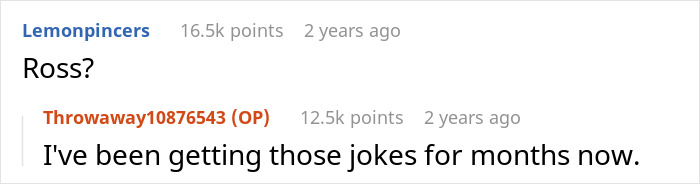 Reddit thread comment with user replies about jokes over time.