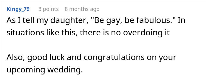 Message congratulating someone on being gay and fabulous with wedding wishes.