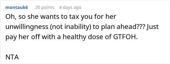 Comment discussing a woman's anger over friends refusing trip reimbursement, highlighting unfairness. Comment discussing a woman's anger over friends refusing trip reimbursement, highlighting unfairness.