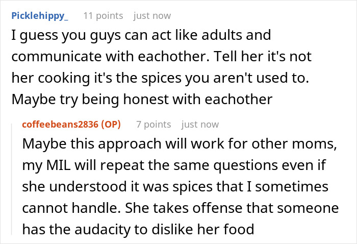 Comments discussing cooking challenges between Chinese daughter-in-law and Indian mother-in-law. Comments discussing cooking challenges between Chinese daughter-in-law and Indian mother-in-law.