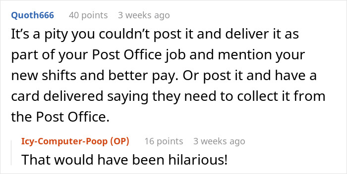 Reddit comment thread discussing creative revenge ideas after being fired without notice.