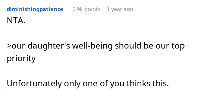 Reddit comment discussing a 10YO feeling unwanted at dad's house, highlighting daughter's well-being as a priority. Reddit comment discussing a 10YO feeling unwanted at dad's house, highlighting daughter's well-being as a priority.
