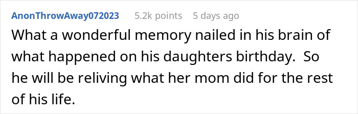 Comment expressing skepticism about a wife&rsquo;s bug bite claim after a work retreat.