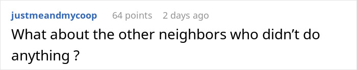 Reddit comment discussing night shift worker's neighbors not acting against loud kids.