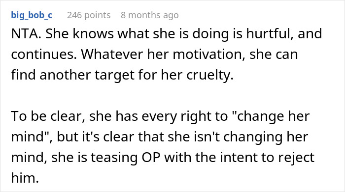 Commentary on a dead bedroom marriage, highlighting hurtful behavior and teasing, leading to frustration and potential divorce.