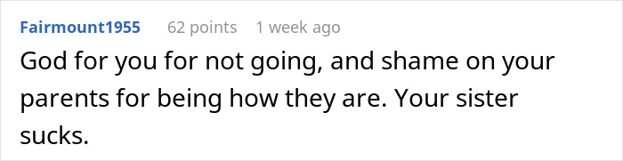 Comment expressing support for brother not included in wedding party. Comment expressing support for brother not included in wedding party.