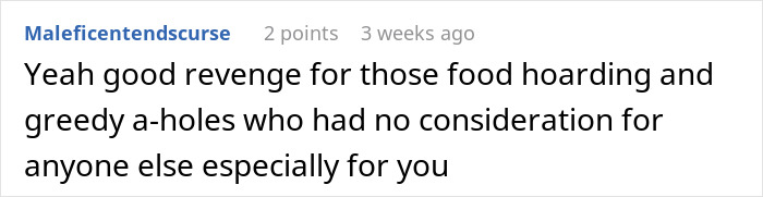 Comment discussing food hoarding and inconsiderate roommates related to fat-shaming. Comment discussing food hoarding and inconsiderate roommates related to fat-shaming.