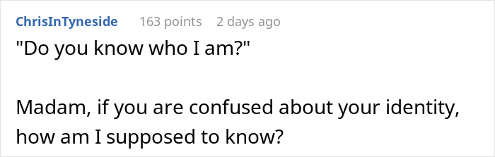 Text exchange with the question "Do you know who I am?" and a witty response about confusion on identity. Text exchange with the question "Do you know who I am?" and a witty response about confusion on identity.