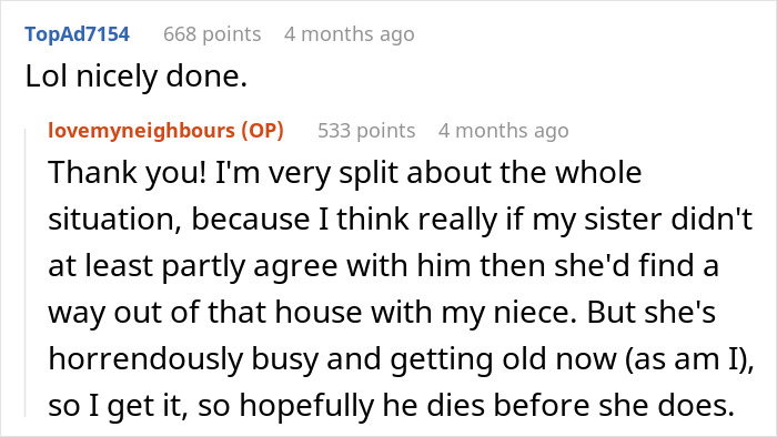 Reddit comment thread discussing family tensions over controversial views on immigrants.