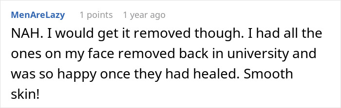 Comment discussing face surgery for smooth skin. Comment discussing face surgery for smooth skin.