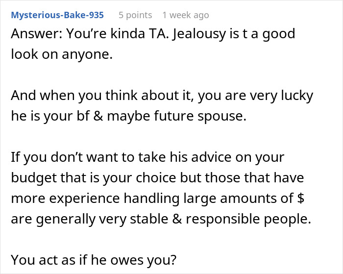 Comment advice on trust fund guy's financial handling and girlfriend's luck. Comment advice on trust fund guy's financial handling and girlfriend's luck.