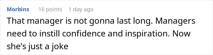 Comment about bank manager regretting business attire rule on casual Fridays.