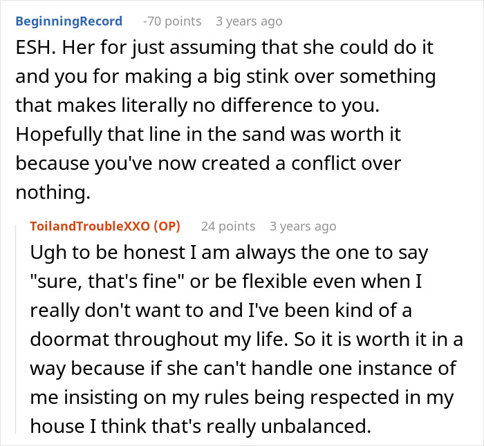 Reddit conversation about a witchy friend's demand to cleanse another's home for personal comfort. Reddit conversation about a witchy friend's demand to cleanse another's home for personal comfort.