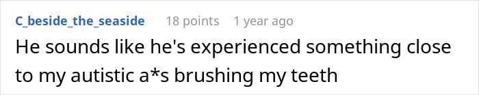 Reddit comment discussing an amusing experience related to ice cream.