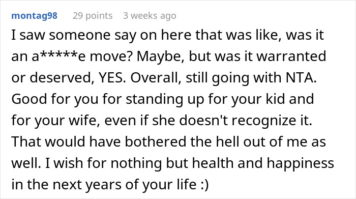 Text response criticizing actions and supporting dad in family dispute over baby favoritism.