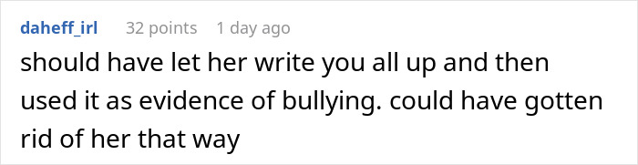 Comment discussing bank staff and issues of workplace bullying.
