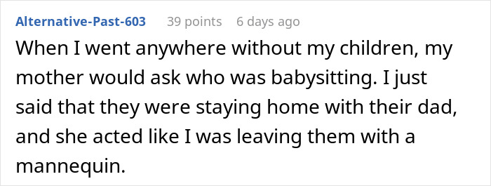 Text from a comment discussing child services concerns when leaving kids at home with their dad.