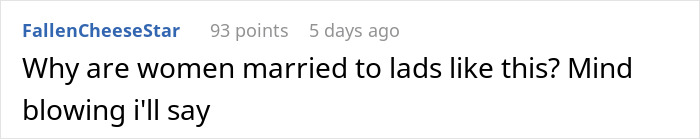 Comment questioning why women marry certain men, related to a lunch dispute. Comment questioning why women marry certain men, related to a lunch dispute.