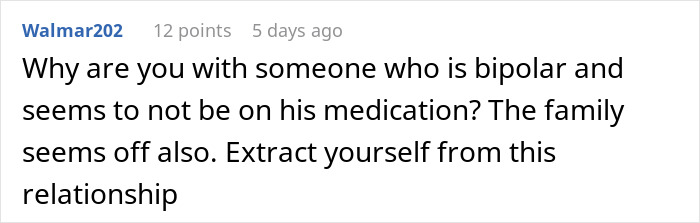 Comment questioning a relationship after fianc&eacute;'s fake pregnancy announcement at a birthday dinner.