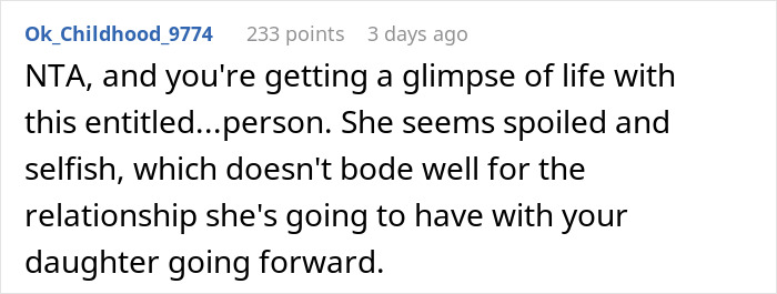 Comment discussing a woman’s behavior after eating a little girl’s cupcake, describing her as spoiled and selfish. Comment discussing a woman’s behavior after eating a little girl’s cupcake, describing her as spoiled and selfish.