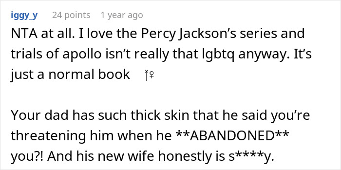 Stepmom Tries To Censor What 16YO Reads, He Decides Not To Visit His Dad Anymore