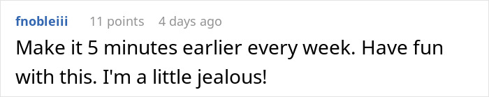 Reddit comment discussing schedule changes, humor, and slight jealousy. Reddit comment discussing schedule changes, humor, and slight jealousy.