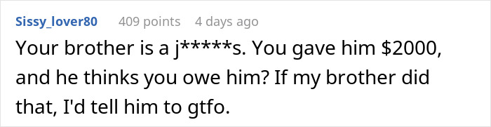 Comment criticizing entitled man for expecting half of $10K jackpot and throwing tantrum over $2K. Comment criticizing entitled man for expecting half of $10K jackpot and throwing tantrum over $2K.
