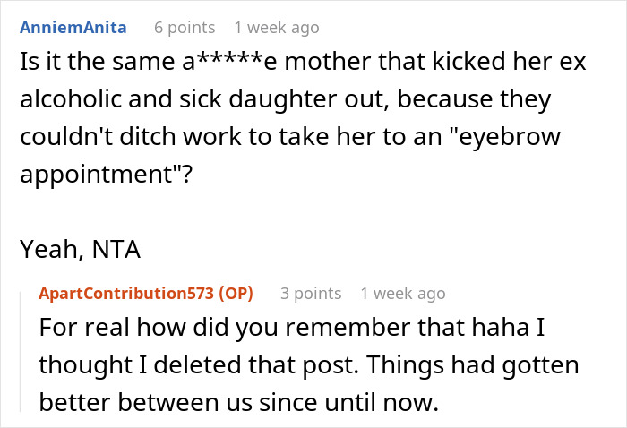 AITA post about family holiday exclusion, discussing past conflicts and feelings.