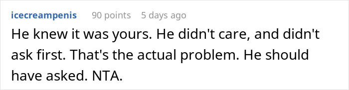 Comment on a Reddit post about a husband throwing away his wife's lunch. Comment on a Reddit post about a husband throwing away his wife's lunch.