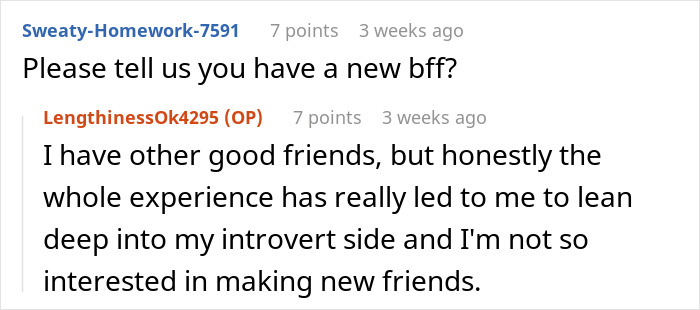 Reddit conversation about a bridesmaid dropping out due to a hypocritical bride.