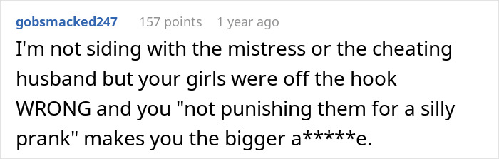Comment criticizing kids' prank involving laxatives, calling out the lack of punishment.