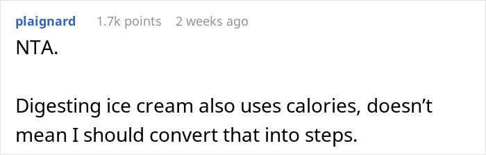 Reddit comment humor about calories related to a walking competition. Reddit comment humor about calories related to a walking competition.