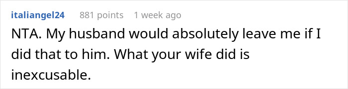 Screenshot of a comment discussing loss of a dog and trust in a relationship decision.