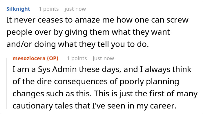 Reddit user comments discussing malicious compliance and its workplace impacts. Reddit user comments discussing malicious compliance and its workplace impacts.