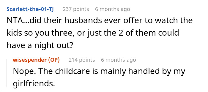 Discussion about childcare dynamics among friends on a vacation.