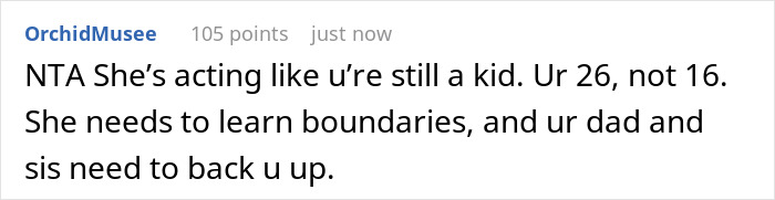 Comment about boundaries in son's private moment disrupted by mom's visit. Comment about boundaries in son's private moment disrupted by mom's visit.