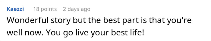 Comment expressing support and positivity after cancer diagnosis, encouraging living life fully. Comment expressing support and positivity after cancer diagnosis, encouraging living life fully.