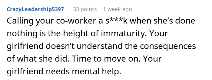 Reddit comment discussing consequences of girlfriend testing boyfriend's loyalty with a fake IG account.