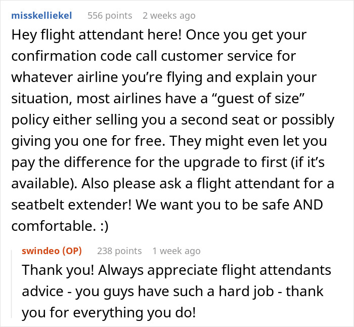 Flight attendant offers booking advice for extra space on flights, ensuring passenger comfort and safety.