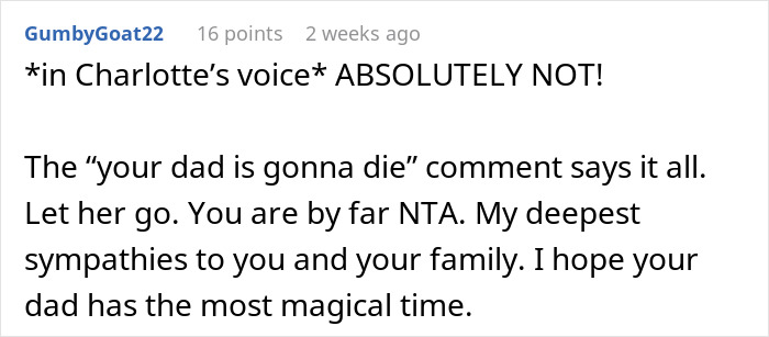 Reddit comment discussing a friend wanting to get engaged at a wedding, calling the bride "pathetic" for refusing.