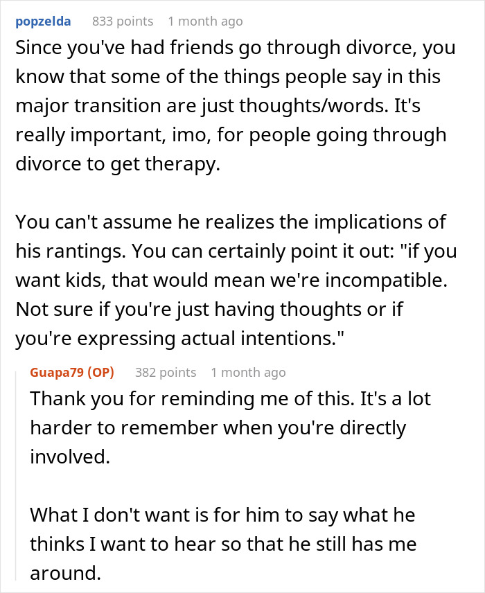 Reddit users discuss relationship advice about wanting kids and compatibility issues. Reddit users discuss relationship advice about wanting kids and compatibility issues.