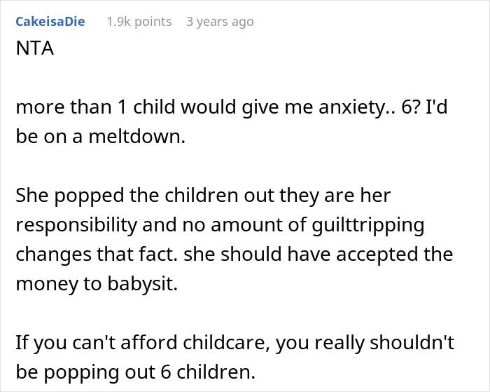 Forum post discussing anxiety about babysitting six kids, highlights stress and responsibility concerns.