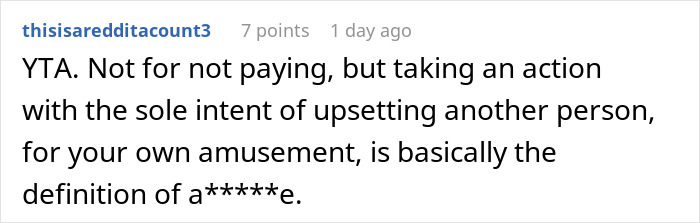 Comment on Reddit discussing responsibility in a situation involving a mother-in-law's hospital bill after an incident. Comment on Reddit discussing responsibility in a situation involving a mother-in-law's hospital bill after an incident.
