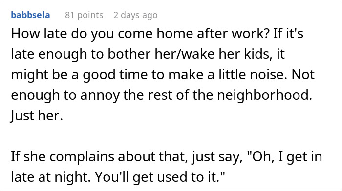 Text exchange about night shift worker's mornings disturbed by noisy kids, discussing a plan to return the noise.