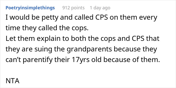 Reddit comment discussing moving in with grandparents and CPS involvement. Reddit comment discussing moving in with grandparents and CPS involvement.