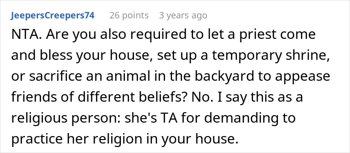 Comment discussing the demand of cleansing a friend's home for personal comfort. Comment discussing the demand of cleansing a friend's home for personal comfort.