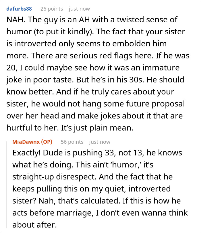 Text exchange about a fake public proposal prank gone wrong, highlighting disrespect and relationship issues.