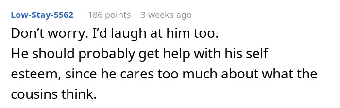 Reddit comment discussing a man's self-esteem related to getting women pregnant.