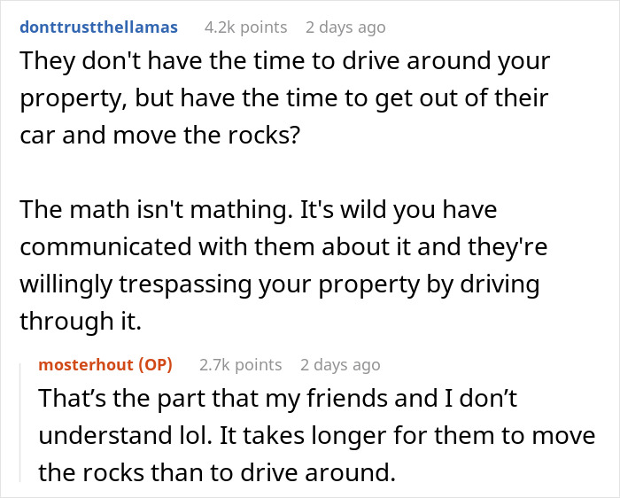 &ldquo;This Is Not A Driveway&rdquo;: Woman Prepares A Boulder-Sized Reality Check For Jerk Neighbors