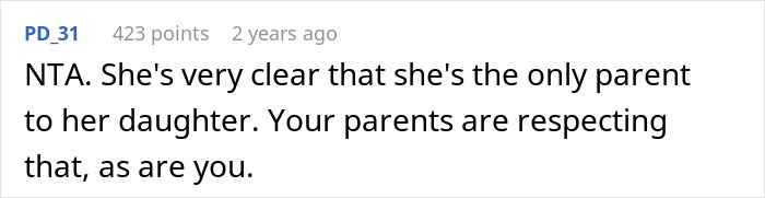 Text from a forum comment discussing a woman's decision about her kid's college fund. Text from a forum comment discussing a woman's decision about her kid's college fund.